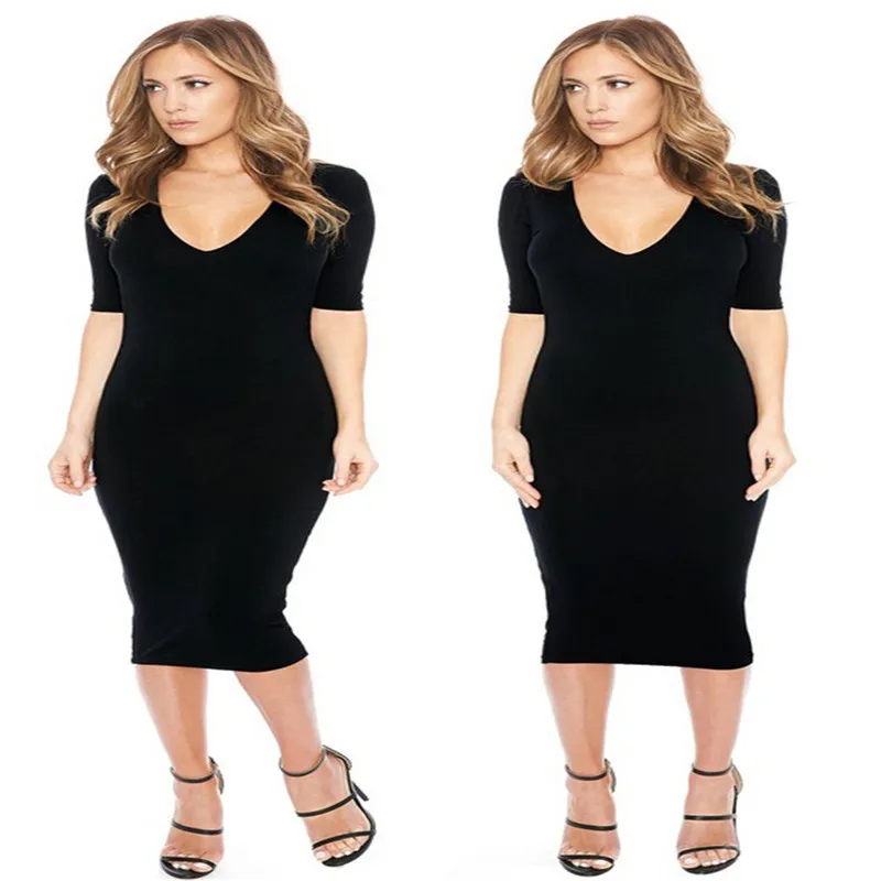 European Simple Style V Neck Black One Piece Dress Africa Women Backless Short Sleeve Black Club Dresses Buy Cheap Short Sleeve Club Dresses V Neck Sleeve Black Dresses Short Black Silk Puffy Dress