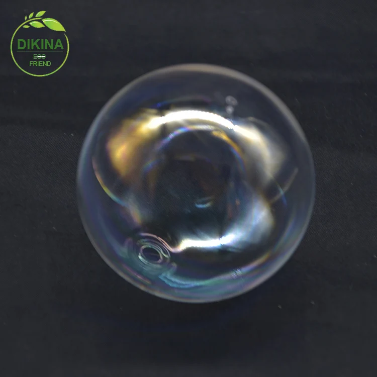 Minimal Modern Bubble Earrings Drop Accessory, Little Hand Blown Round Empty Beads, Decorative clear Glass Sphere Hollow 5 Inch