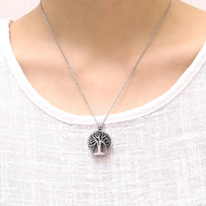 Cremation Jewelry Tree of Life Keepsake Memorial Urn Necklace Ash Holder Pendant Necklace