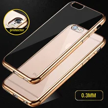 Luxury Ultra Thin Clear Crystal Rubber Plating Electroplating TPU Soft Mobile Phone Case For iPhone 5 5S SE 6S 6 Plus Cover bag