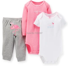 10 Style Carters 3 Piece Set Baby Clothes Boy Girls Short Long Sleeve Bodysuit Pants Infant