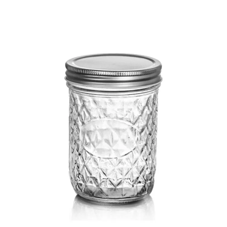 BarConic Diamond Cut Pattern Mason Jar - 24 - Ounce