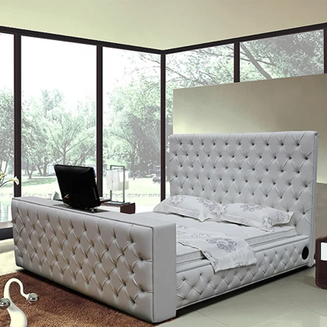 King Size Leather Bed With Automatic Tv Lift Tv Frame Sale G922 - Automatic Tv Lift,King Leather Bed With Tv,Tv Bed Frame Product on Alibaba.com