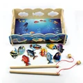 Free shipping creative educational intelligence magnetic fishing game wooden puzzle toys children gift 1 pc a