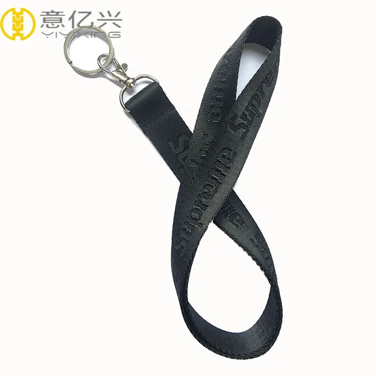 Superior Quality Black Nylon Ribbon Custom Debossed Lanyard - Buy