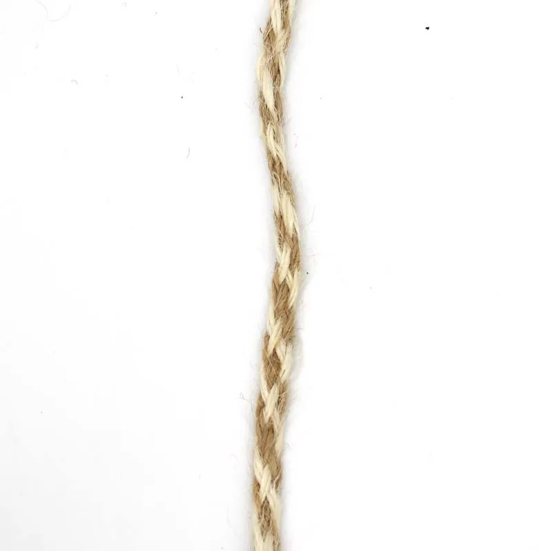 
Красочная высокопрочная плетеная плоская веревка из пеньковой джутовой веревки «сделай сам» двух цветов 
