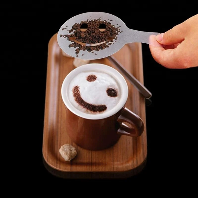 8Pcs/set Print Shape Coffee Mold Cappuccino Latte Coffee Art