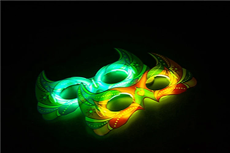Flashing rainbow Multi Color Glowing in the Dark Eye Mask Halloween Glow Stick Eye Mask
