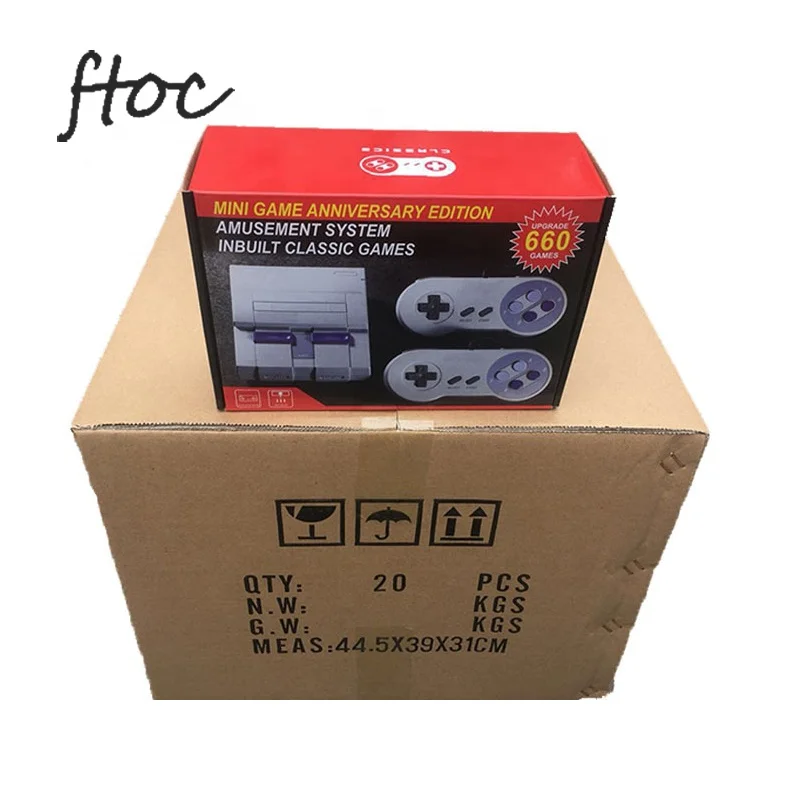 ТВ Ретро видео игровая консоль встроенные 660 классических игр AV выход для SN ES с двойными контроллерами