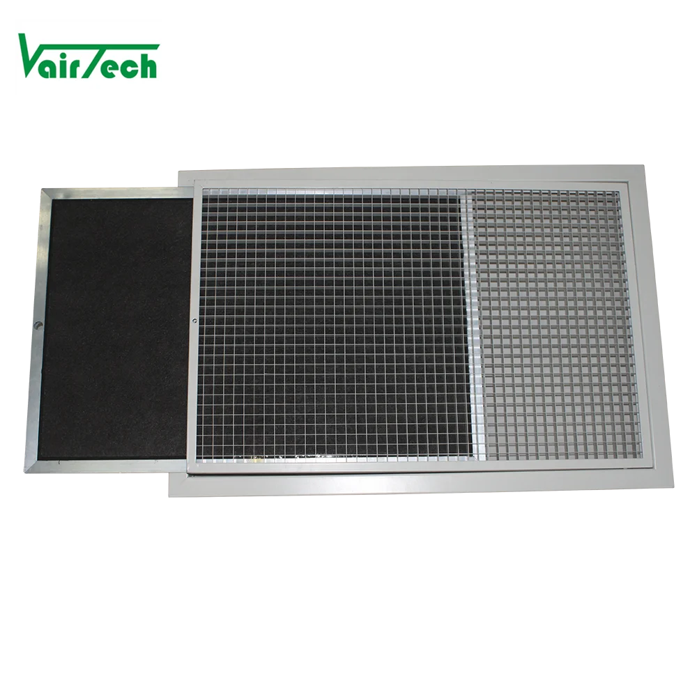 Ceiling Wall Aluminum Eggcrate Return air Grille with Hvac Activated Carbon air Filters