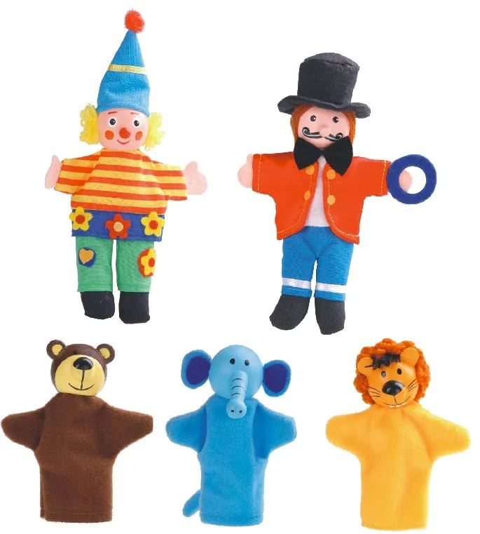 Набор кукол на палец «цирковые», недорогие обучающие игрушки для детей, милая ролевая игра, деревянная игрушка для детей, кукла на палец