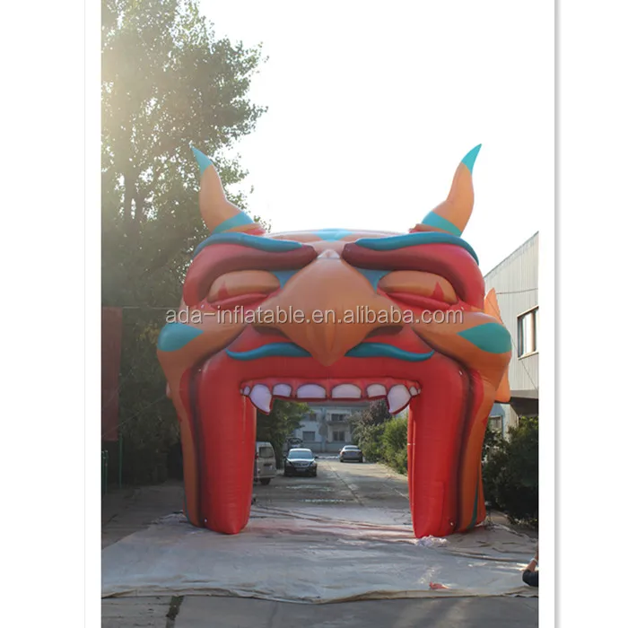 Customized Giant Inflatable Monster Devil Head Tunnel for Event Decoration ST1092