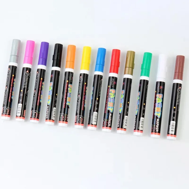 12 Colors Pack Rohs Conform Tire Paint Marker Pen for Rubber