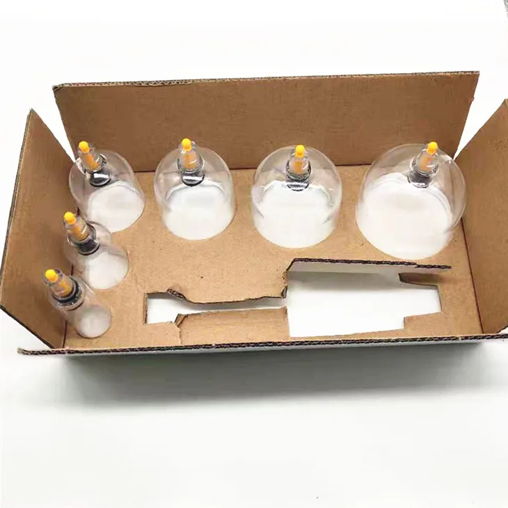 Оптовая продажа, одноразовые пластиковые банки, Набор банок Hijama, вакуумные банки для терапии