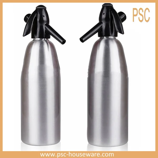 Siphon de soude en aluminium 1L, fabrique un distributeur d'eau gazeuse Siphon de soude en aluminium 1L, fabrique un distributeur d'eau gazeuse