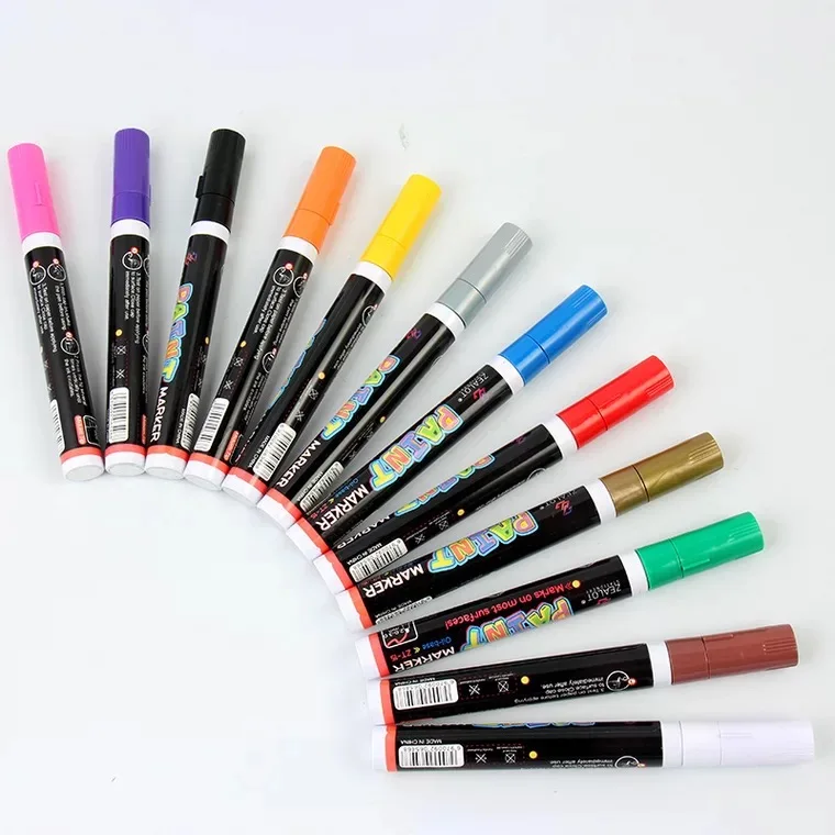 12 Colors Pack Rohs Conform Tire Paint Marker Pen for Rubber