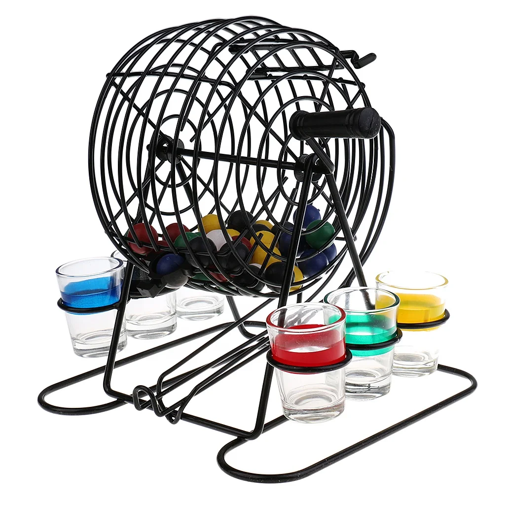 Металлическая мини-машина для бинго набор питьевых игр вечеринки домашнего паба развлекательных