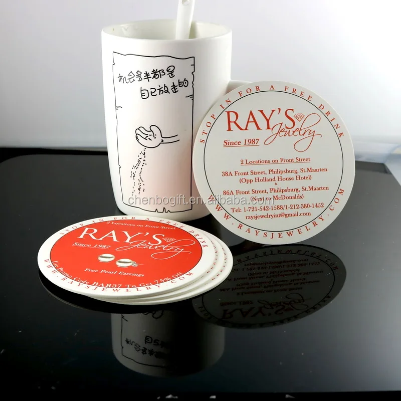 Custom Made Disposable Absorbent Paper Coasters Cheap Coffee and Beer Bar Coasters with Logo Design