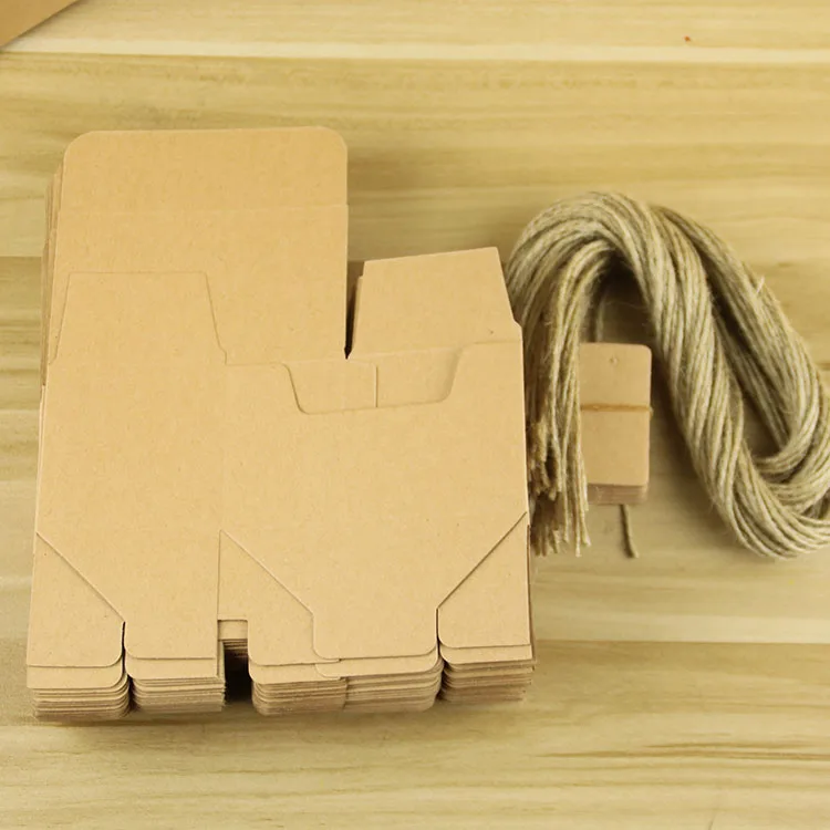 Big Size Kraft Paper Box Customizable Kraft Gift Paper Box with String