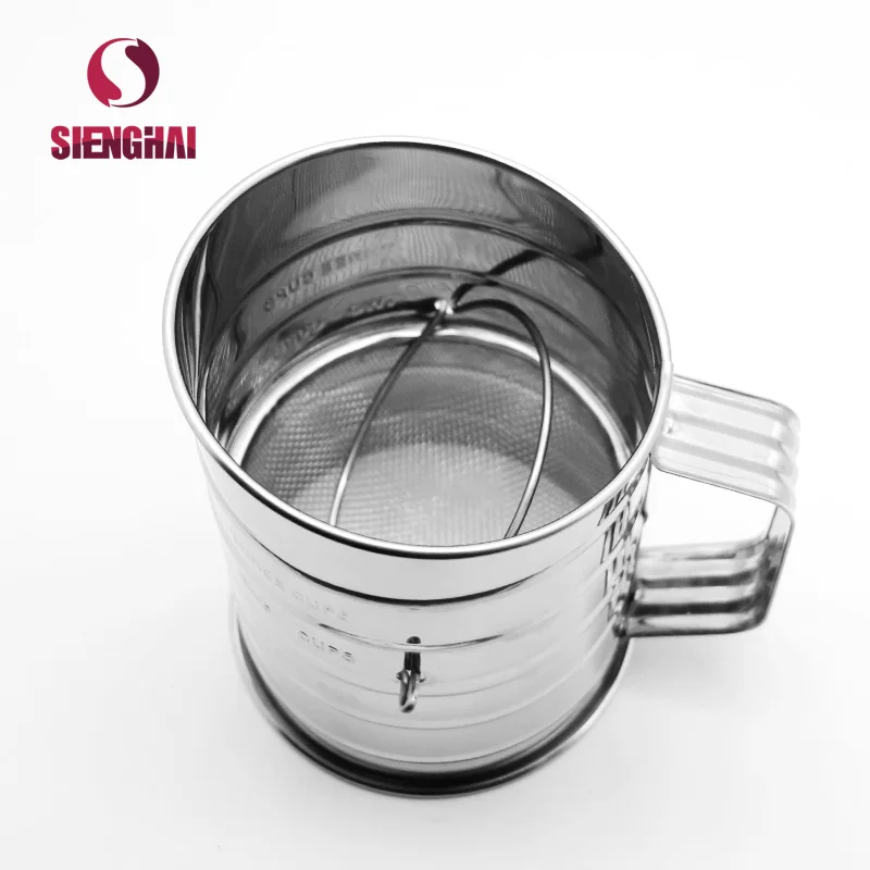 Portable Rotary Hand Crank Flour Sifter Stainless Steel Buy Flour