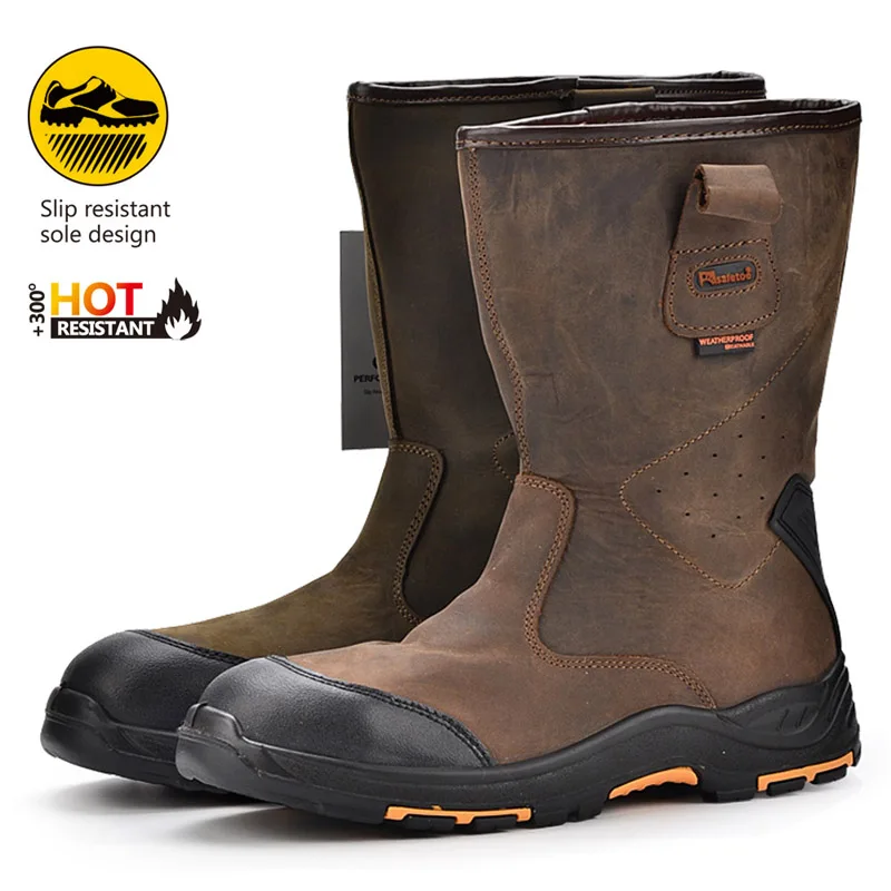 耐油和耐化学性的疯马皮革劳保安全鞋防滑 Buy 耐油安全鞋 安全靴防滑 工作靴安全product On Alibaba Com