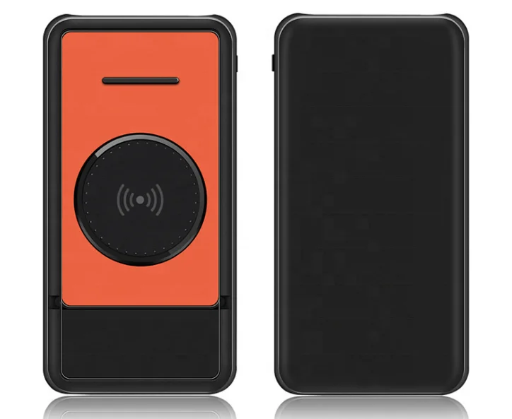 Беспроводное зарядное устройство Power Bank с подставка для мобильного телефона, 10000 мАч Qi беспроводной внешний аккумулятор банк портативного зарядного устройства совместимые телефоны
