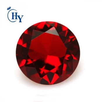 Wholesale large 12mm faceted diamond Cut Round Red Glass Gems