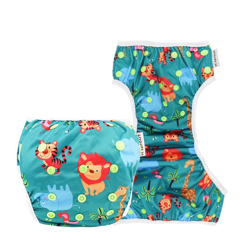 Новый узор Регулируемый Детский тканевый подгузник для плавания