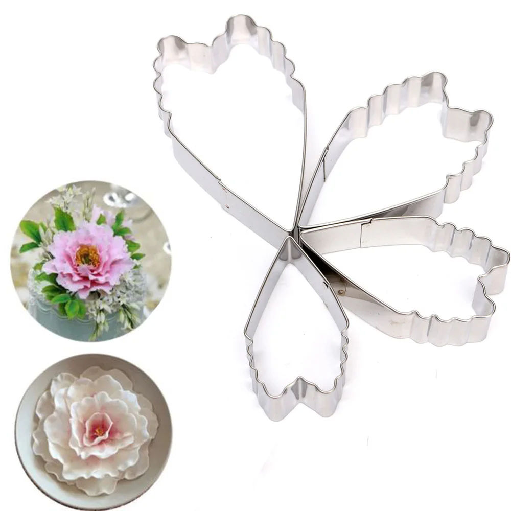 4pcs Peony Flower Cake Fondant Plunger Cutter Decorating Mold Sugarcraft Baking 4pcs Peony Flower Cake Fondant Plunger Cutter Decorating Mold Sugarcraft Baking
