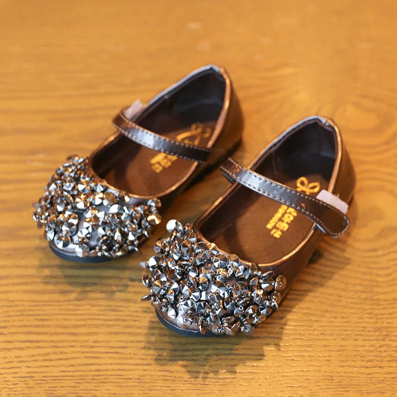 
 Оптовая продажа из Китая; Модные детские складные балетки на плоской подошве со стразами для девочек  