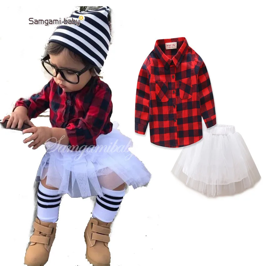 baby red and black plaid shirt