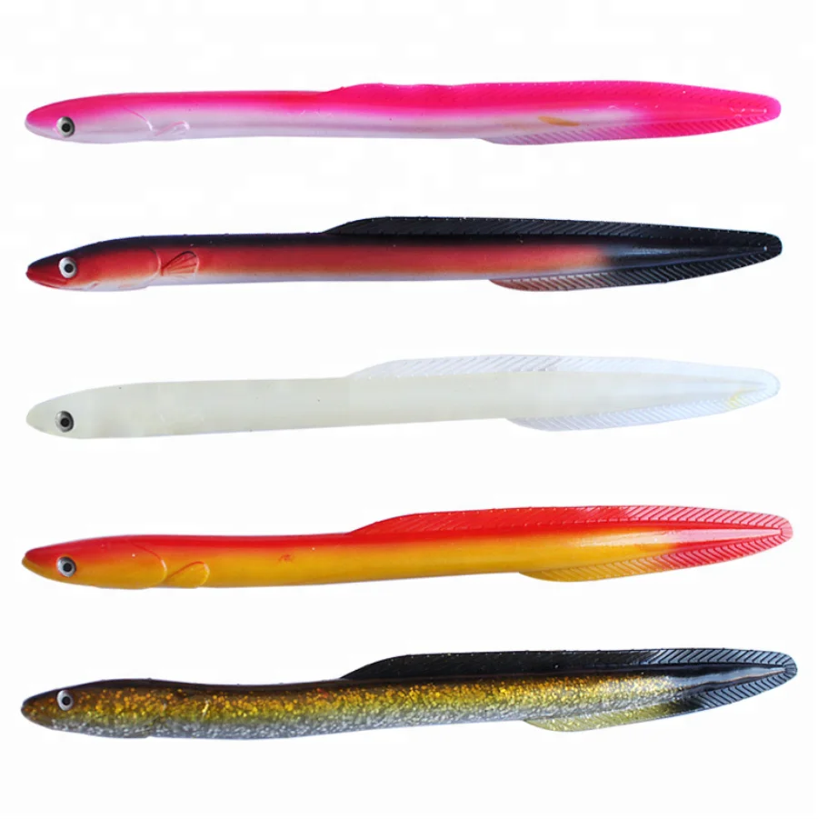 thumbnail image 2 of 5-Pack 30cm PVC Soft Sand Eel Lures – Saltwater Fishing For Cod, Bass, Pollock 2 of 5