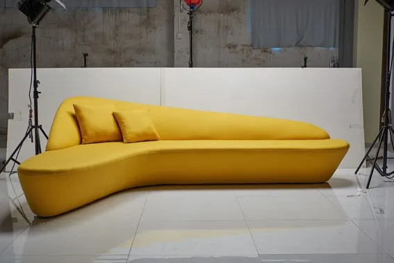 Conference Reception Waiting Sofa with Office Fabric Curved L Shape Sofa for Public Area Modern Furniture Corner Sofa