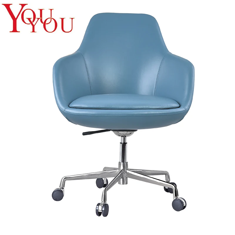 blue leather office chairs for sale