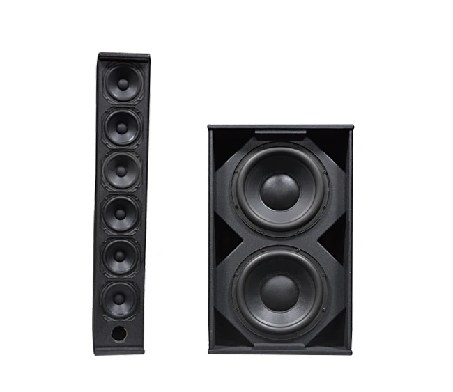 ลำโพงคอลัมน์ขนาด 4 นิ้ว พร้อมลำโพงซับวูฟเฟอร์คู่แบบแอคทีฟขนาด 12 นิ้ว ลำโพงฟูลเรนจ์