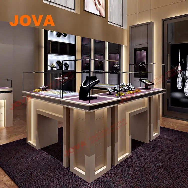 Rectangle 3d Rendering Jewellery Shop Design