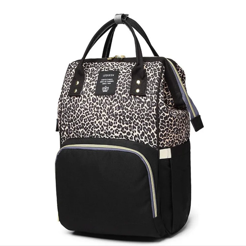 Leopard Print New Design Diaper Backpack Bag Outdoor Large Capacity Baby Diaper Bag