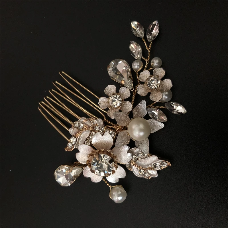 Decorative Metal Wedding Accessory Personalized Rhinestone Flower Crystal Bridal Hair Pin