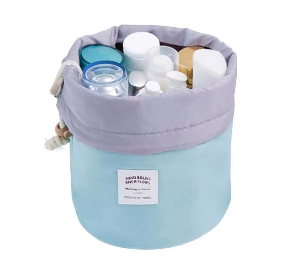 drawstring pouch bucket barrel cosmetic makeup bags travel organizer SUMBABO Bag for Women Cosmetic Pouch Handbag Toilet Bag