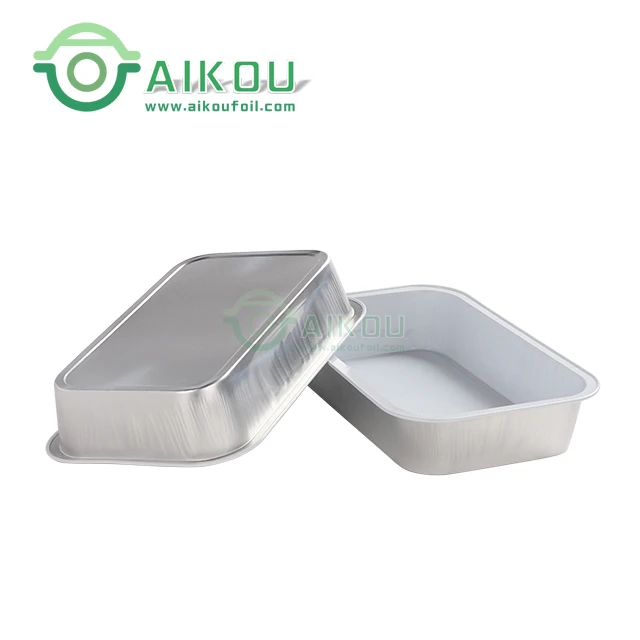 350ml Rectangular Food Grade Inflight Catering Food Serving Airline Aluminum Foil Tray/food Container/meal Tray