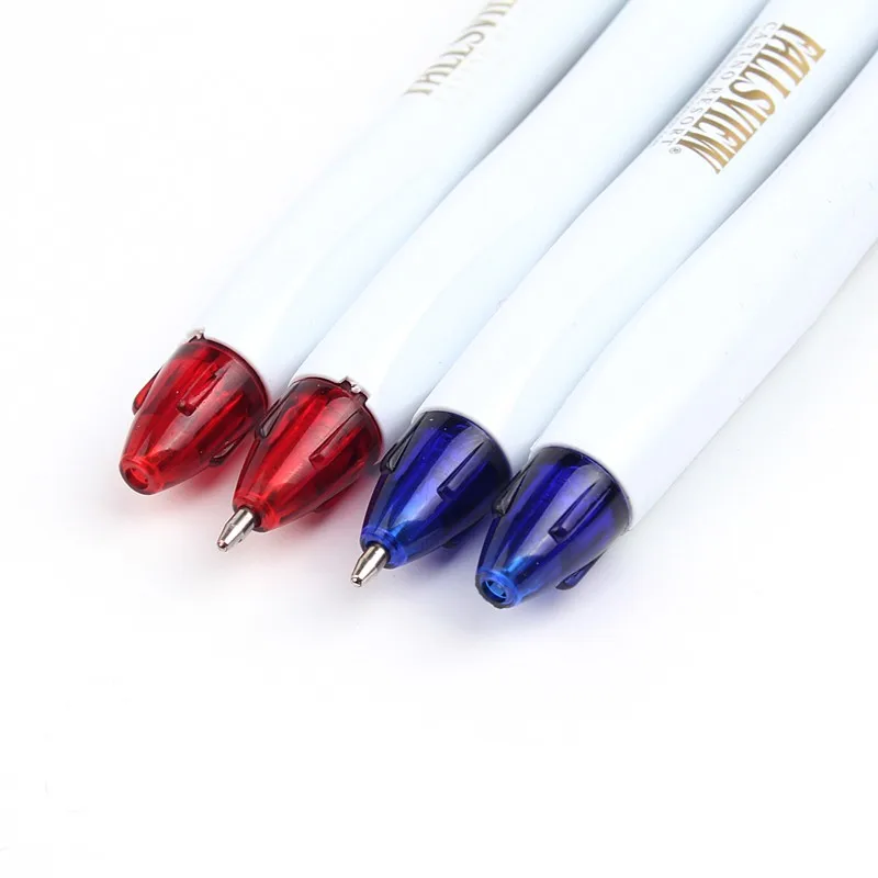 Белая двухсторонняя шариковая ручка XH пластиковая