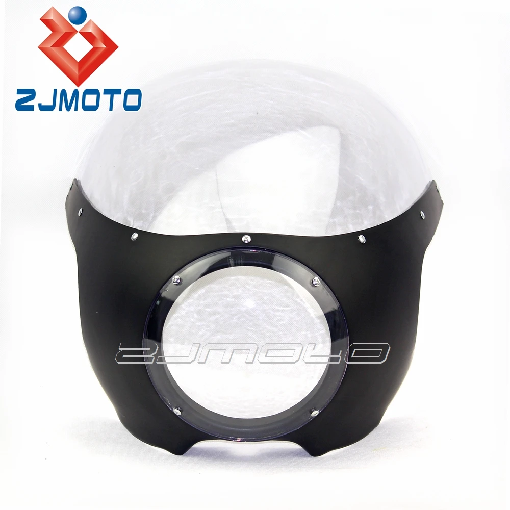 Мотоциклетная фара ZJMOTO, обтекатель CAFE RACER, подходит для HARLEY CUSTOM CRUISER BOBBER CHOPPER DYNA TOURING