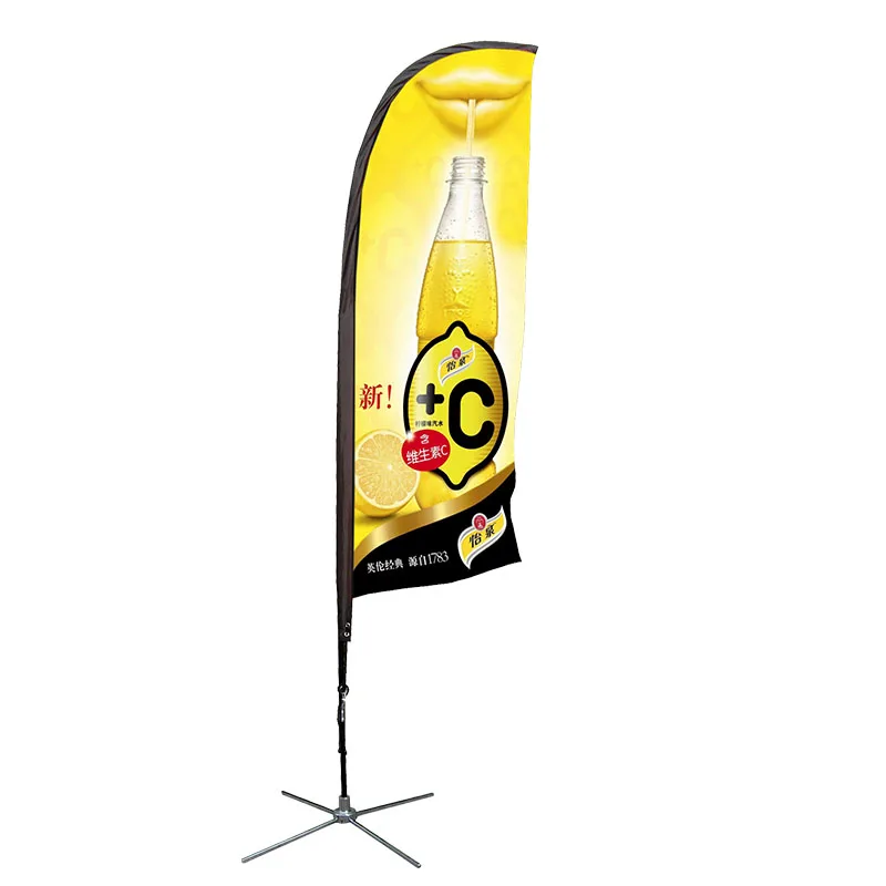 ADMAX Advertising Custom Printed Flying Banners Bali Bow Sail Swooper Flagpole Feather Flag Banners Beach Flags With Spike Base