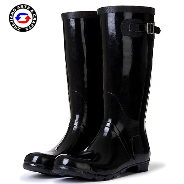 Botas De Goma Negras De Moda Para Mujer,Brillo De 15 Pulgadas,Venta Al Por  Mayor - Buy Botas,Zapatos De Goma,Botas De Goma Product on Alibaba.com