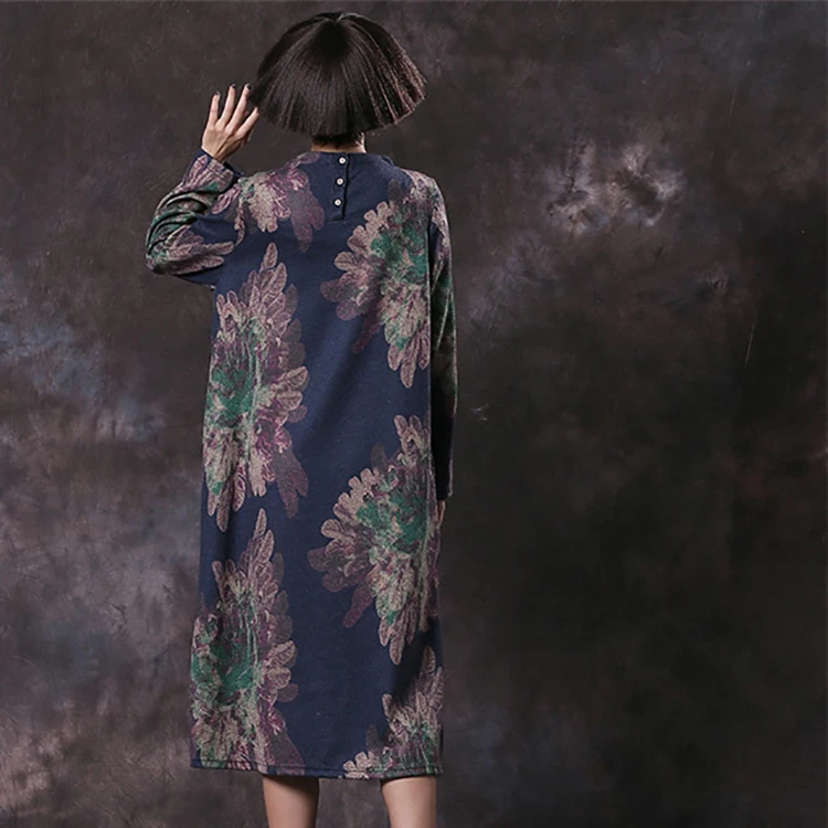 
Свободное длинное льняное платье макси с длинным рукавом 