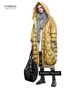 Wholesale New Fashion Winter Down Puffer Parka for Ladies Waterproof Reversible Hooded Jacket with Long Length Windproof Feature