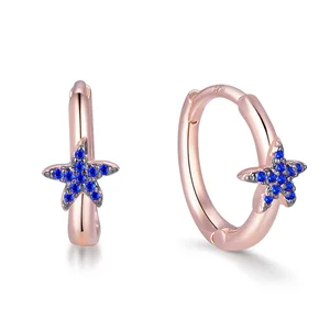 POLIVA Fashionable 925 Sterling Silver Zircon Hoop Earrings Classic Wedding Gift