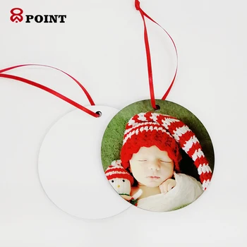 Christmas wooden MDF sublimation blank hanging ornament double side round ornament