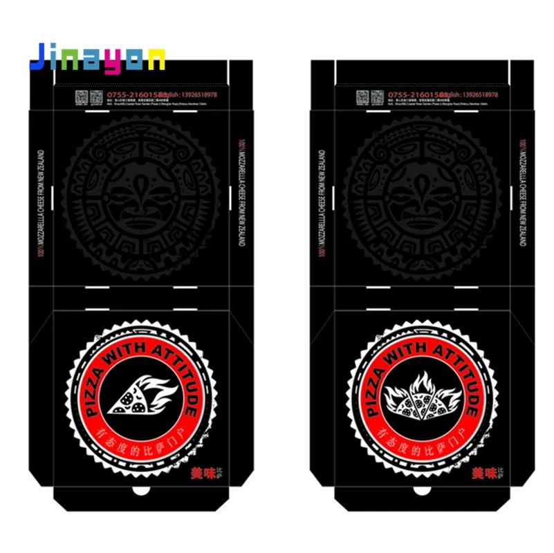 Jinayon Engros Trykt Sekskant Kraftpapp Pizzaboks/Matvaregrad Boks