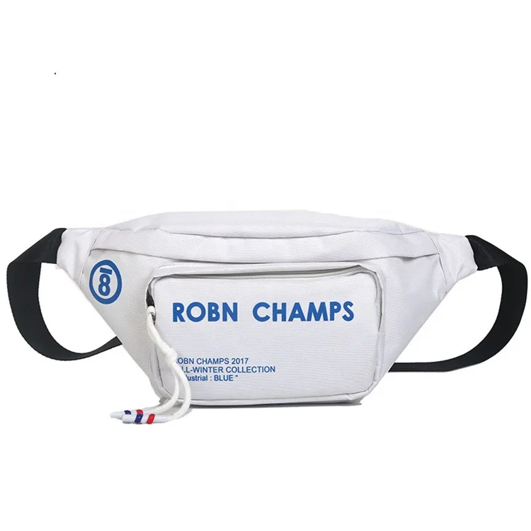 white canvas fanny pack